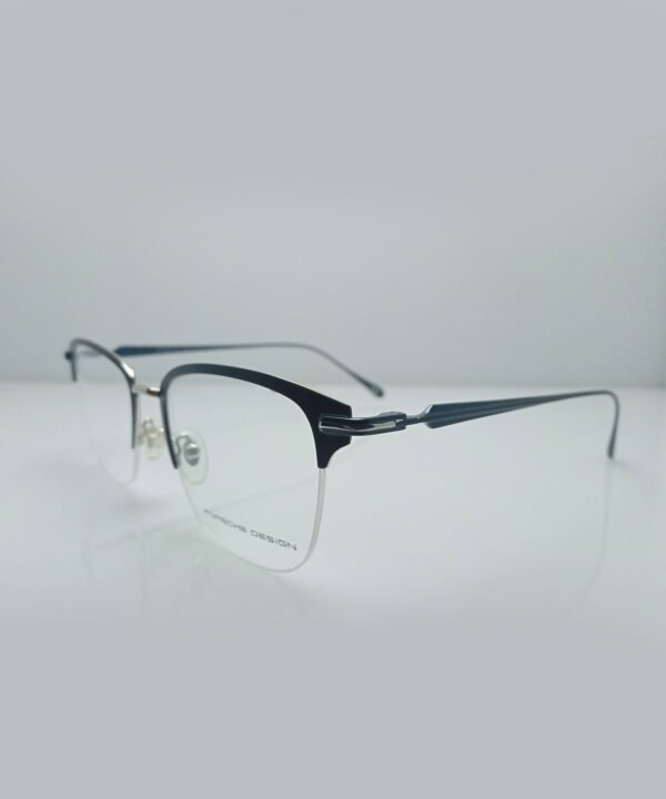 Cat-Eye Metallic Half Rimless Frame - Image 2