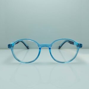 Stylish Transparent Blue Round Frame – Minimalist & Trendy Eyewear