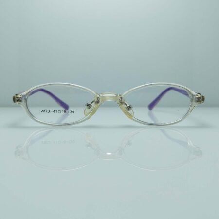 transparent white and purple semi-round frame
