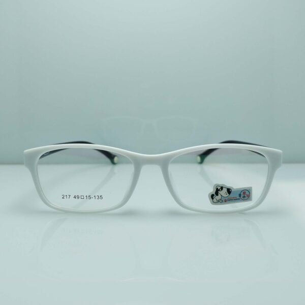 Sleek White & Black Rectangular Frame – Bold, Minimalist Eyewear