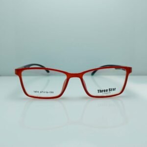 Bold Red & Black Semi Square Frame – Contemporary Edge for Daily Wear