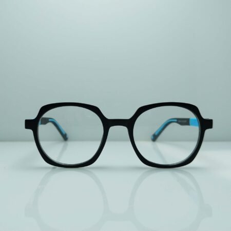 Trendy Round Cut Silicon Frame – Black & Blue | Durable, Lightweight Eyewear